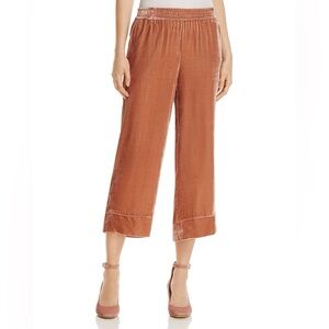 Joie Velvet wide leg cropped pants